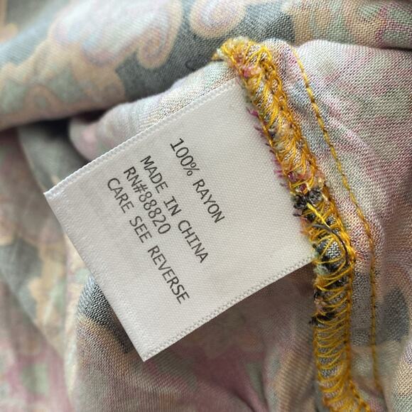 HAUTE HIPPIE Medallion black Pink Wrap Long Sleeve Top sz M - Picture 6 of 8